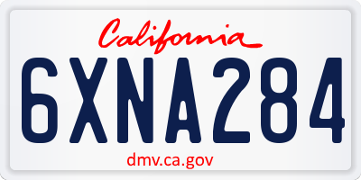 CA license plate 6XNA284