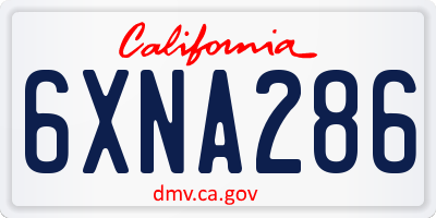 CA license plate 6XNA286