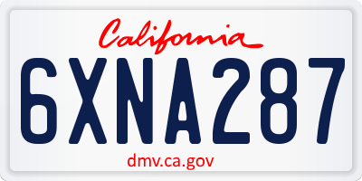 CA license plate 6XNA287