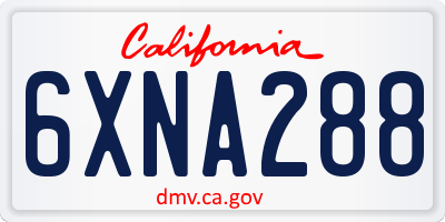 CA license plate 6XNA288