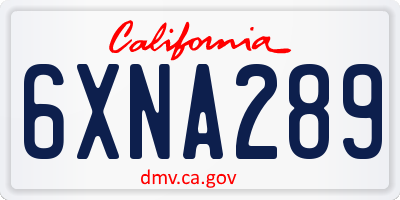 CA license plate 6XNA289
