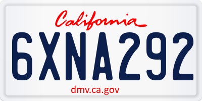 CA license plate 6XNA292
