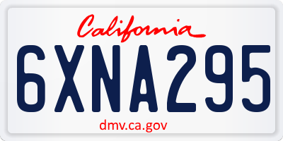 CA license plate 6XNA295