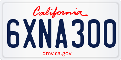CA license plate 6XNA300