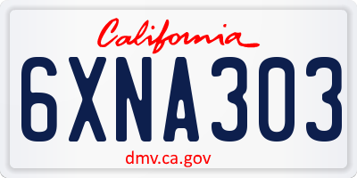 CA license plate 6XNA303