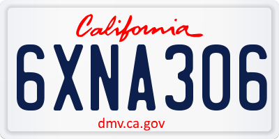 CA license plate 6XNA306