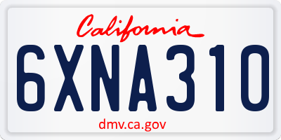 CA license plate 6XNA310