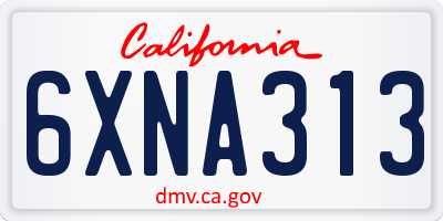 CA license plate 6XNA313