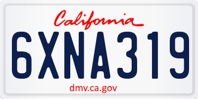 CA license plate 6XNA319