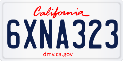 CA license plate 6XNA323