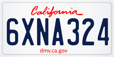 CA license plate 6XNA324
