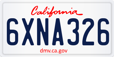 CA license plate 6XNA326