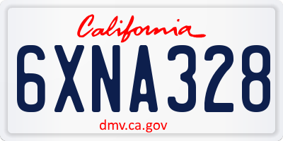 CA license plate 6XNA328