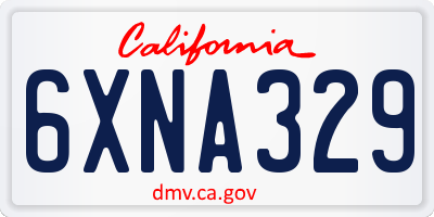 CA license plate 6XNA329