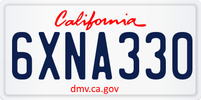 CA license plate 6XNA330