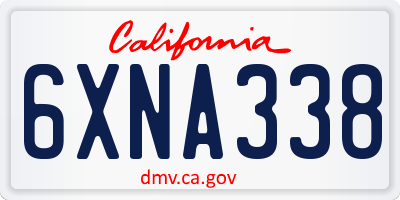 CA license plate 6XNA338