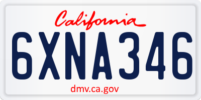 CA license plate 6XNA346