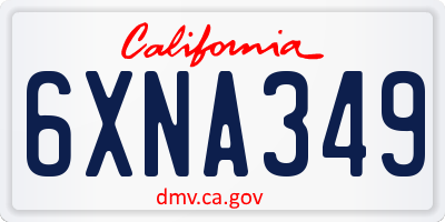 CA license plate 6XNA349