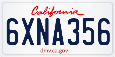 CA license plate 6XNA356
