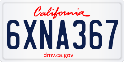 CA license plate 6XNA367