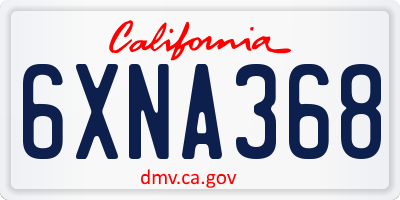CA license plate 6XNA368