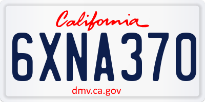 CA license plate 6XNA370