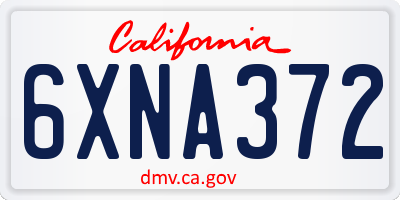 CA license plate 6XNA372