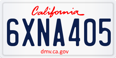 CA license plate 6XNA405