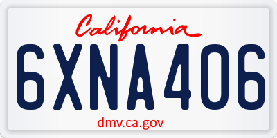 CA license plate 6XNA406