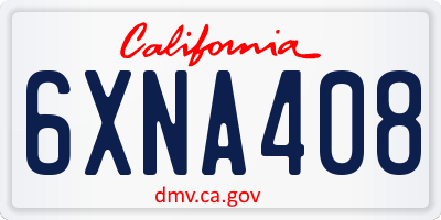 CA license plate 6XNA408