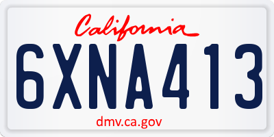 CA license plate 6XNA413