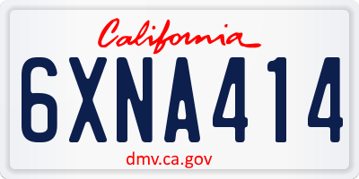 CA license plate 6XNA414