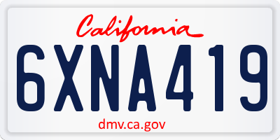 CA license plate 6XNA419