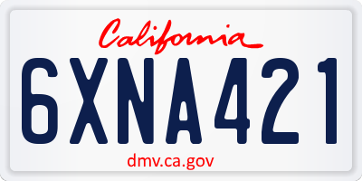 CA license plate 6XNA421