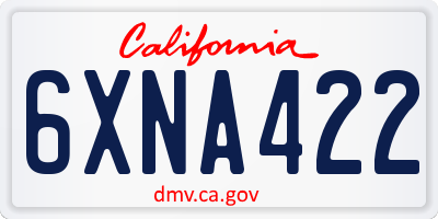 CA license plate 6XNA422