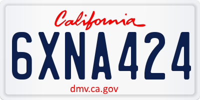 CA license plate 6XNA424