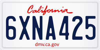 CA license plate 6XNA425