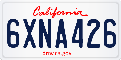 CA license plate 6XNA426