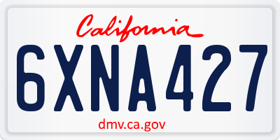 CA license plate 6XNA427