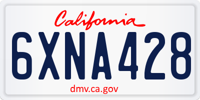 CA license plate 6XNA428