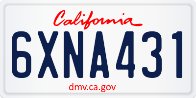 CA license plate 6XNA431