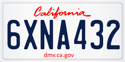 CA license plate 6XNA432