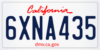 CA license plate 6XNA435
