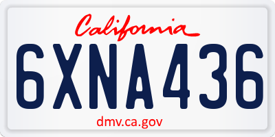 CA license plate 6XNA436
