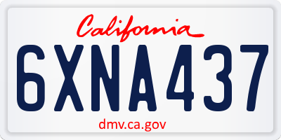 CA license plate 6XNA437
