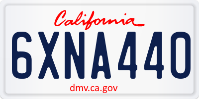 CA license plate 6XNA440