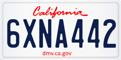 CA license plate 6XNA442