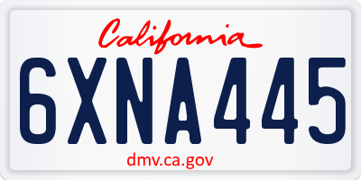 CA license plate 6XNA445