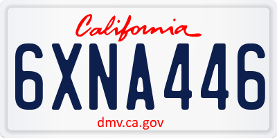 CA license plate 6XNA446