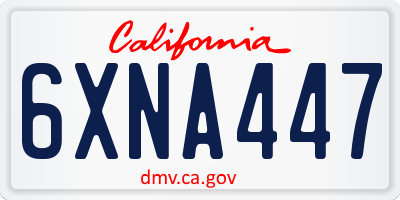 CA license plate 6XNA447